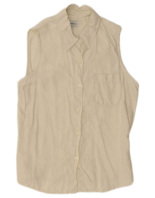 Cămașă fără mâneci pentru femei Calvin Klein Jeans UK 12 Medium Bej In