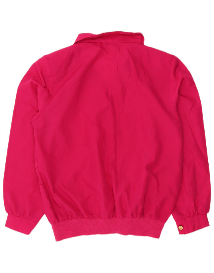 Bluză supradimensionată cu mânecă lungă pentru femei vintage US 14 XL poliester roz