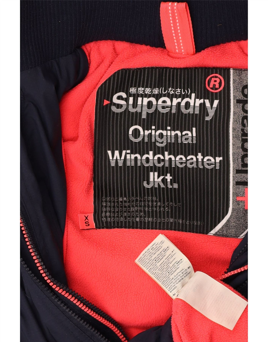 SUPERDRY Windcheater Oversized Windbreaker Jacket pentru femei UK 6 XS Bleumarin