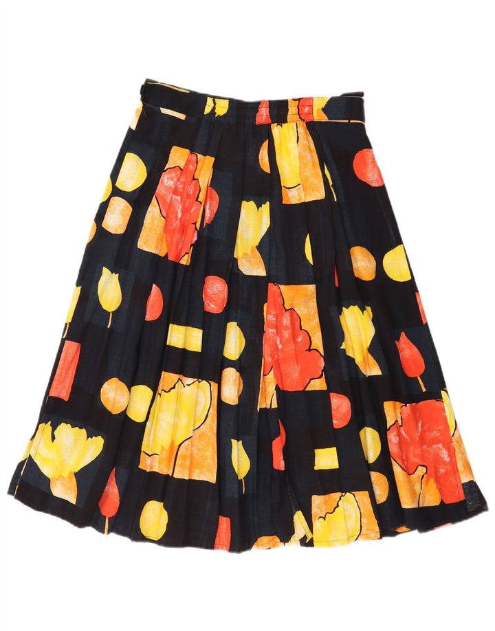 Fustă vintage pentru femei cu talie înaltă A-Line W28 Medium Multicolor Patchwork