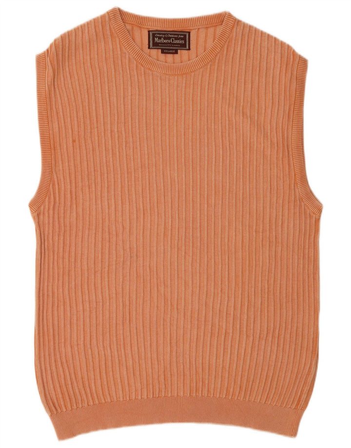 MARLBORO CLASSICS Mens Vest Tank Top 2XL Orange Bumbac
