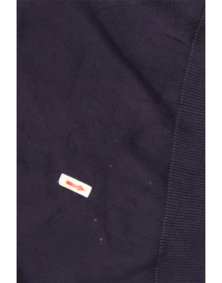 Pulover Lacoste pentru bărbați, cu gât turnat, mărimea 5, mare, bumbac, albastru bleumarin