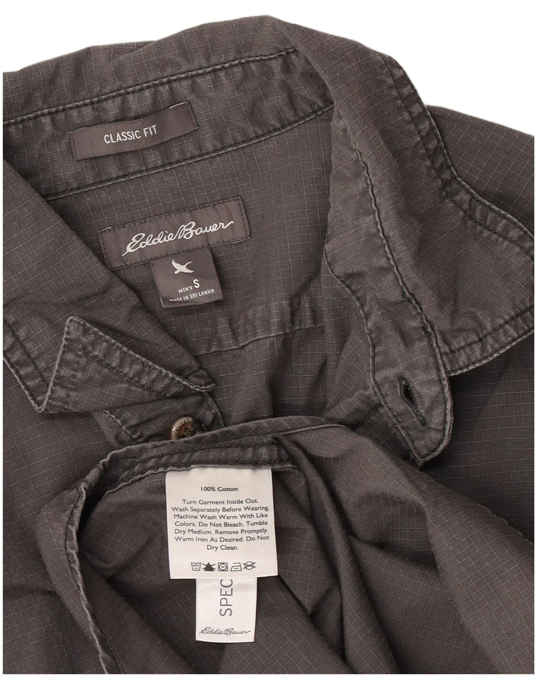Cămașă pentru bărbați Eddie Bauer Classic Fit Bumbac gri mic