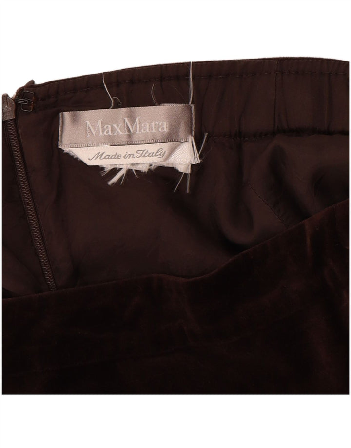 Max Mara Fusta Dreptă Catifea Femei W30 Bumbac Maro Mediu