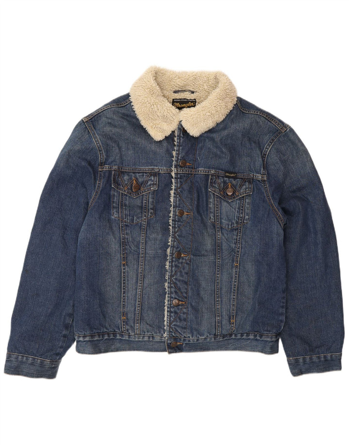 Jachetă de denim pentru bărbați Wrangler UK 40, mare, albastru, bumbac
