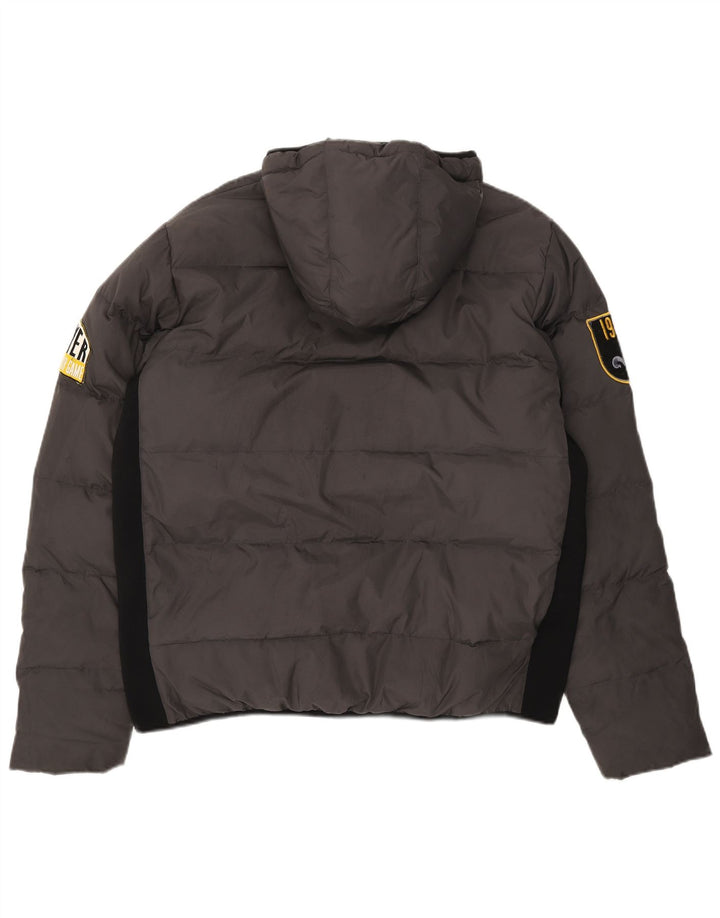 Jachetă căptușită cu glugă pentru bărbați Playlife UK 44 2XL Gri Poliester color bloc