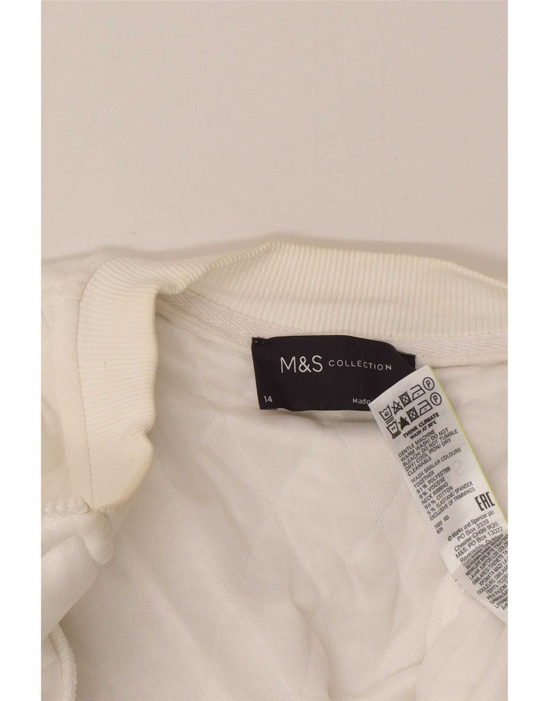 Jachetă matlasată pentru femei Marks & Spencer UK 14, mare, alb, poliester