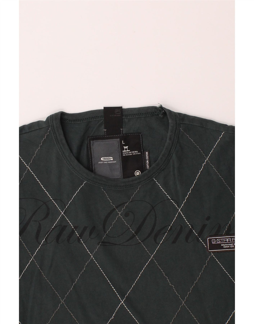 Tricou grafic pentru bărbați G-STAR Top mare, gri Argyle/Diamond Bumbac