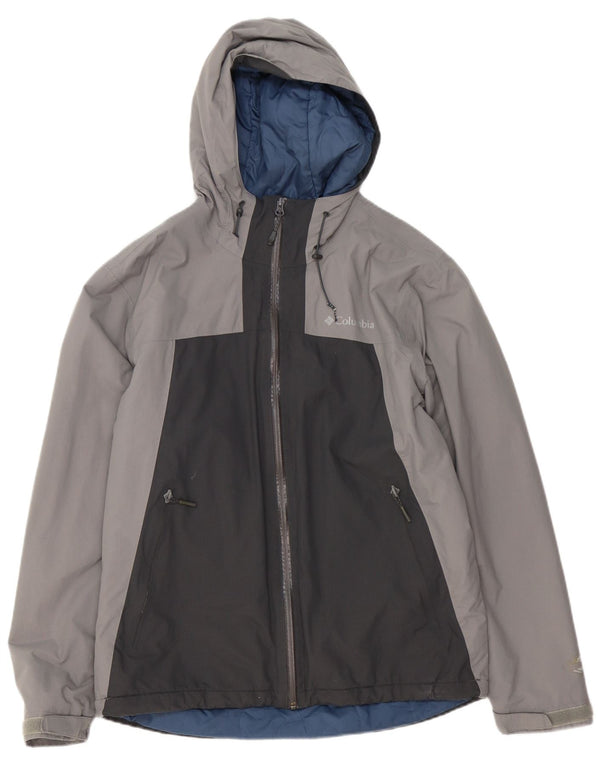 Jachetă de vânt cu glugă Columbia pentru bărbați UK 38 Medium Gri Colorblock