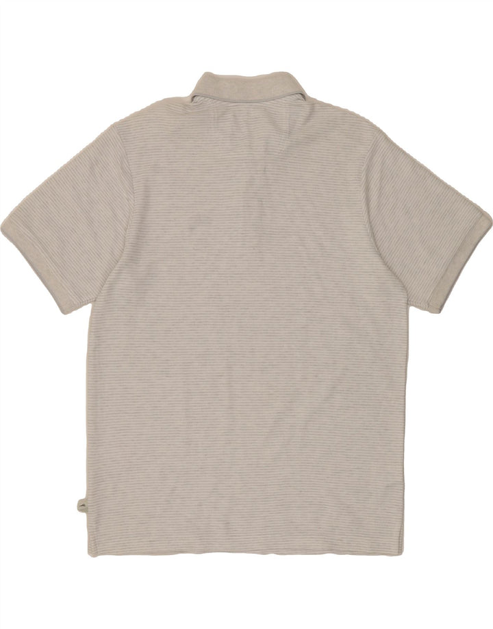 TOMMY BAHAMA Mens Polo Shirt Small Grey Striped Cotton Vintage Tommy Bahama and Second-Hand Tommy Bahama from Messina Hembry 