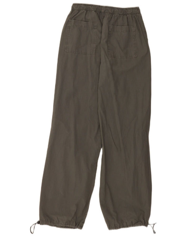 Pantaloni casual pentru femei Zara cu picioare largi EU 34 2XS L24 L30 bumbac cu carouri gri