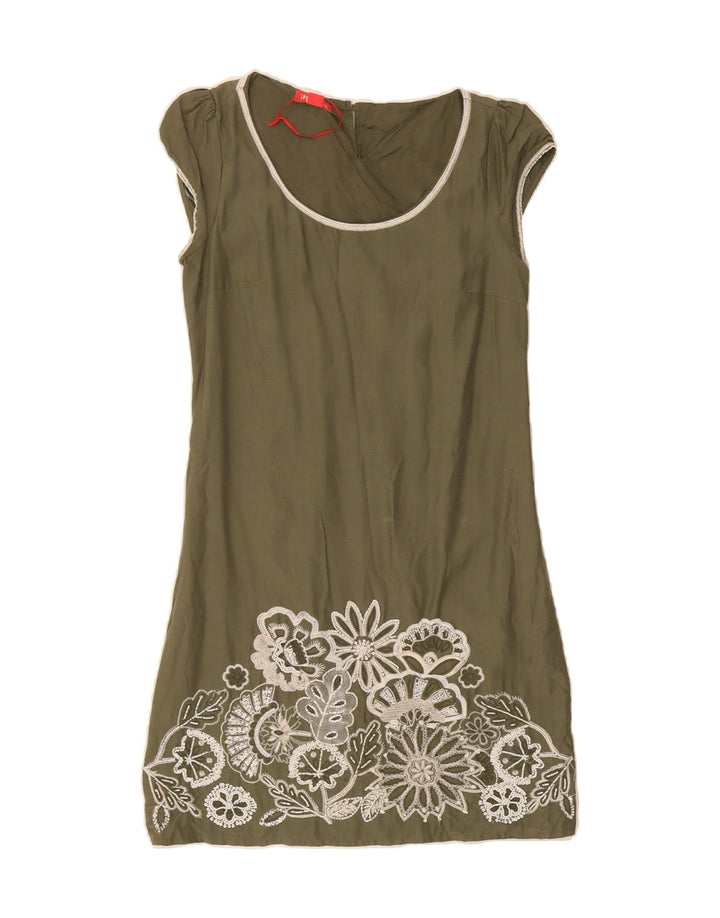 MONSOON Womens Shift Dress UK 10 Small Green Floral Vintage Monsoon and Second-Hand Monsoon from Messina Hembry 