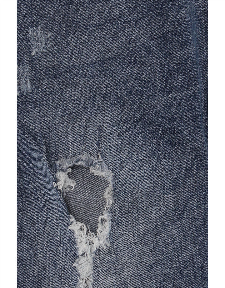 Blugi slim pentru femei Distressed Zara W36 L28 poliester albastru