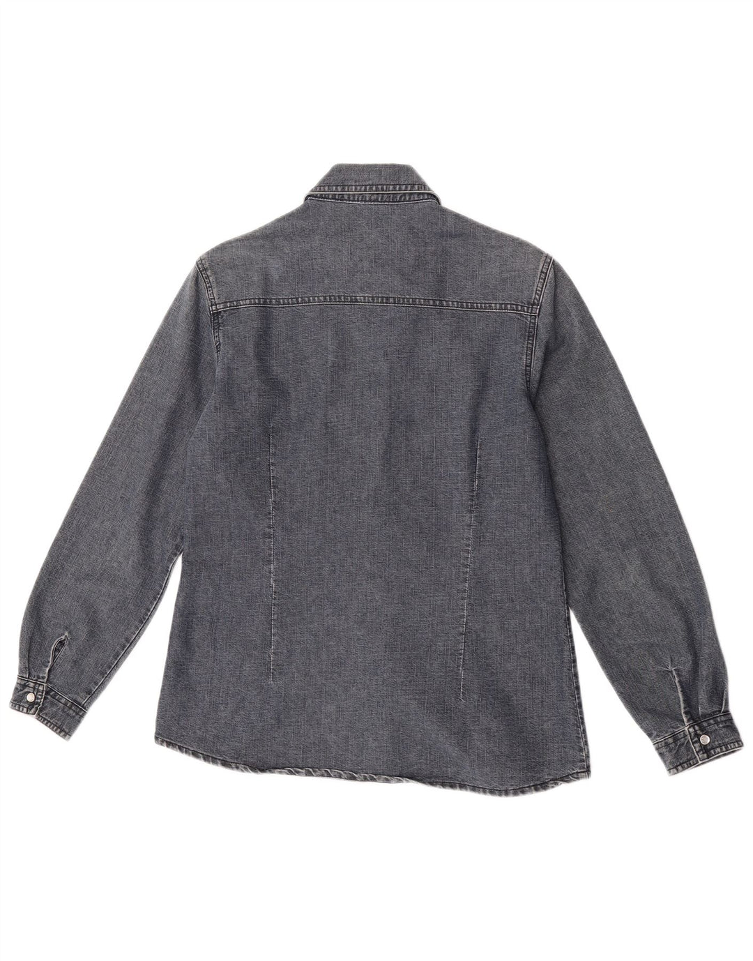 Cămașă de denim vintage pentru femei UK 14, bumbac gri mediu