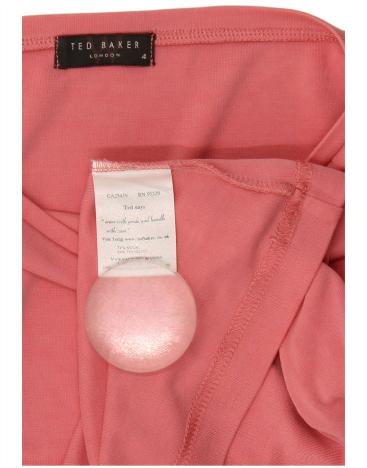 Ted Baker Womens Crop Top Size 4 Large Pink Modal