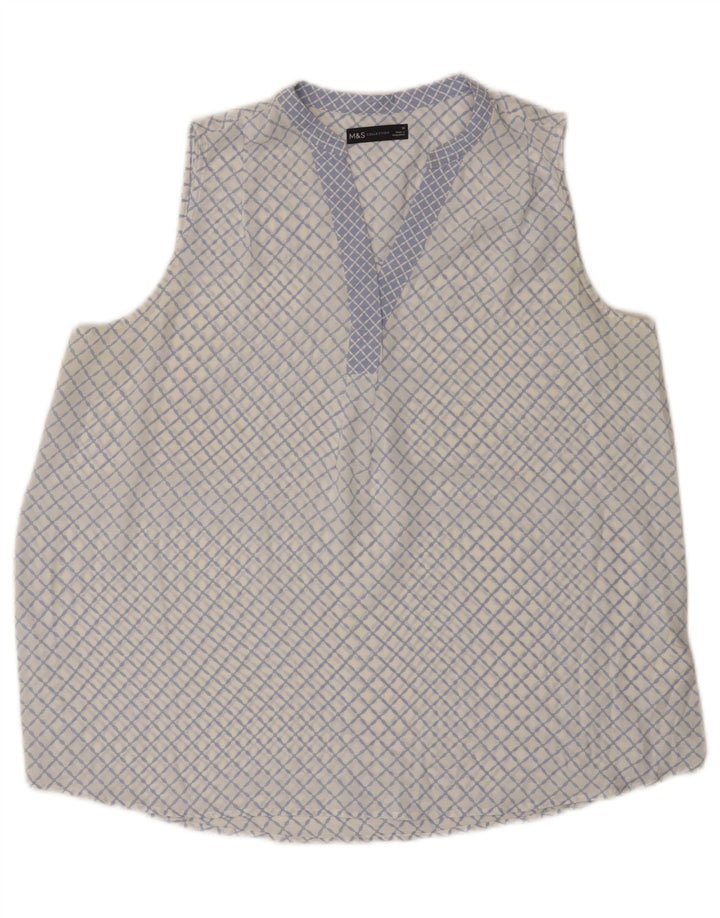 Bluză fără mâneci pentru femei Marks & Spencer UK 16 Large Blue Geometric
