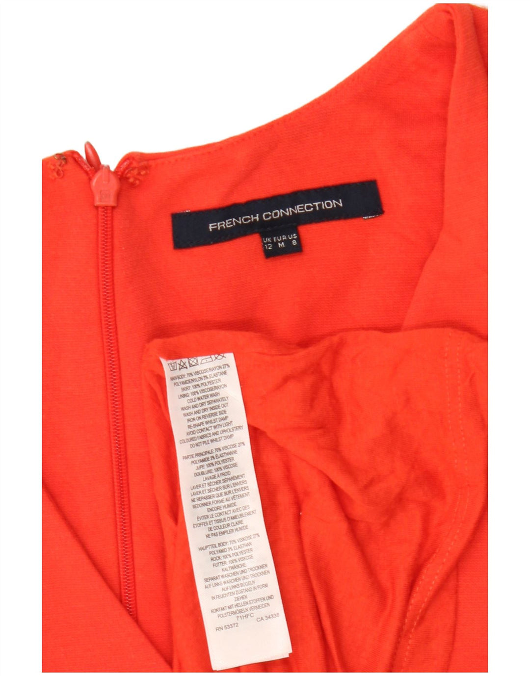 Rochie A-Line fără mâneci pentru femei French Connection UK 12 portocaliu mediu