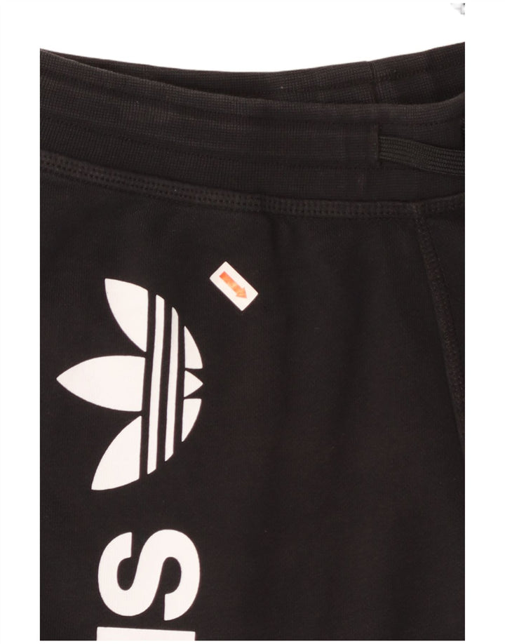 Pantaloni scurți sport grafic ADIDAS pentru bărbați, bumbac negru mic
