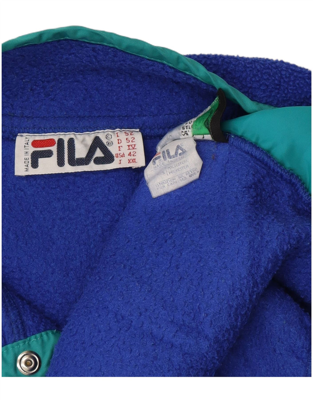 Pulover Fila pentru bărbați, cu gât cu nasturi, fleece IT 52, mare, albastru, poliester