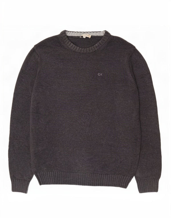 Pulover Calvin Klein pentru bărbați, cu gât de barcă, XL, bumbac gri