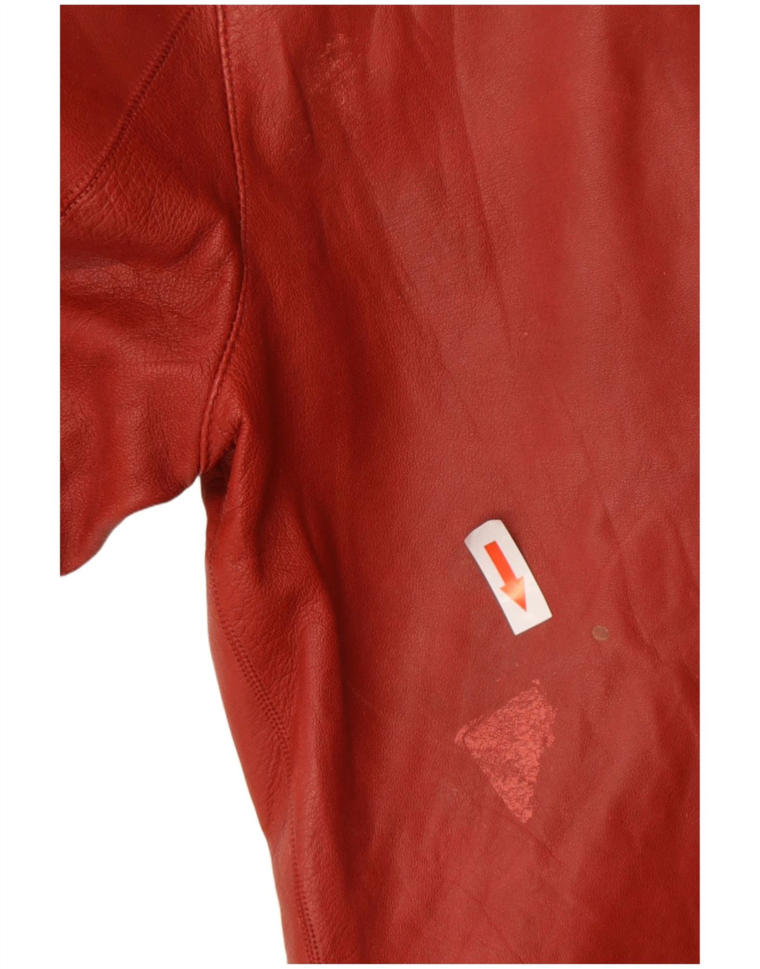 Jachetă motociclist din piele pentru bărbați Massimo Dutti UK 36 Piele roșie mică