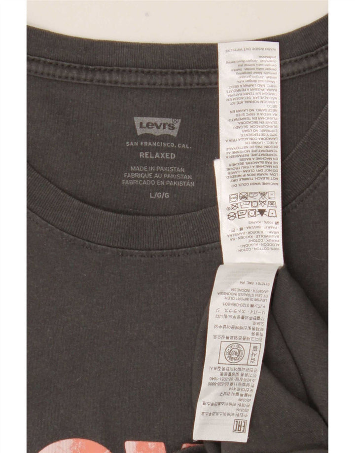 Tricou cu grafic relaxat Levi's pentru bărbați Top mare din bumbac gri