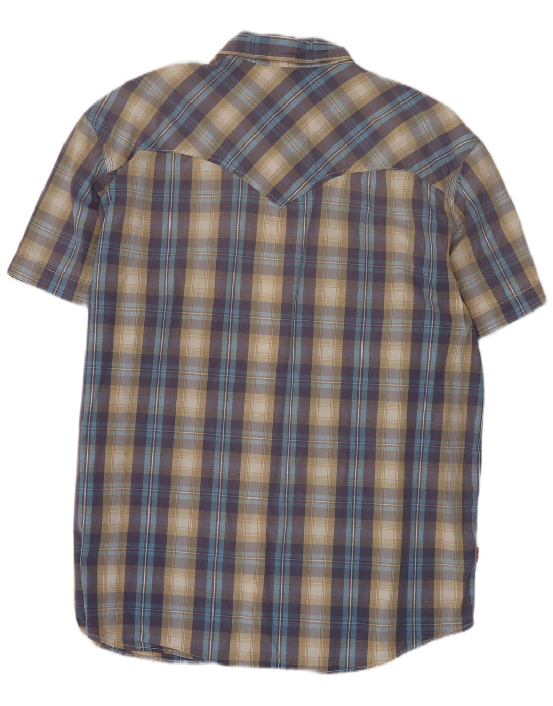Cămașă pentru bărbați Levi's cu mânecă scurtă, cu ajustare standard, 2XL, bumbac cu carouri albastre