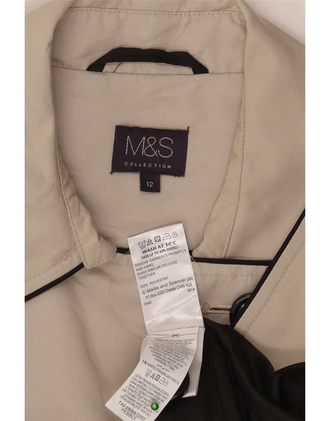 Trench pentru femei Marks & Spencer UK 12 Medium Bej Poliester