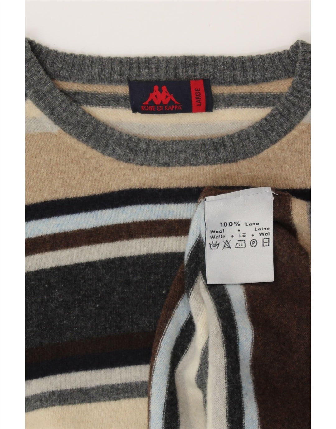 Pulover KAPPA pentru damă cu gât roșu, cu dungi mari, multicolore, UK 16