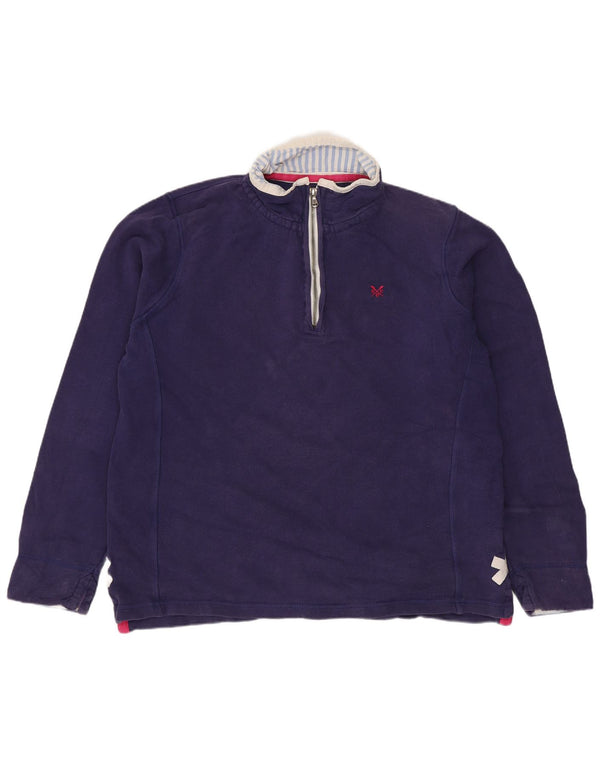 Crew Clothing Hanorac pentru femei cu fermoar și gât Pulover UK 16 Mare bleumarin