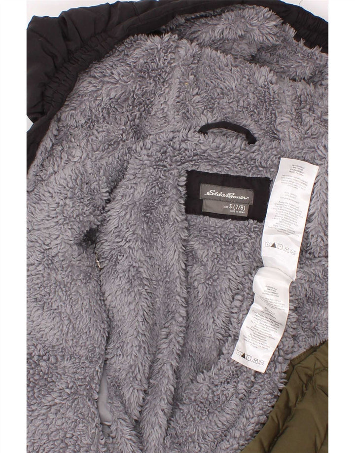 Jachetă căptușită cu glugă pentru băieți Eddie Bauer, 7-8 ani, color kaki mic
