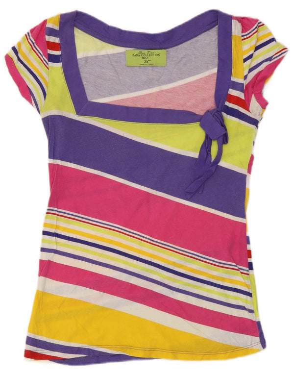 Top Tricou pentru Damă Zara UK 12 Medium Multicolore în dungi