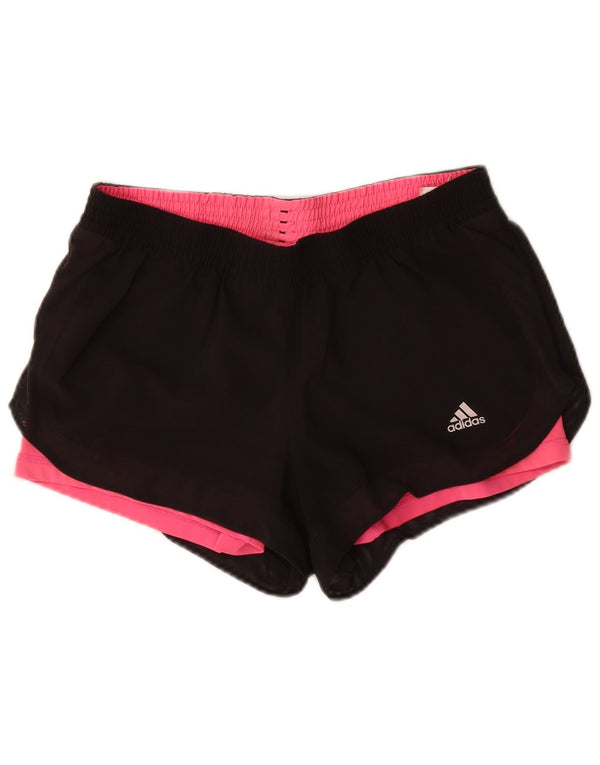 Pantaloni scurți sport Climalite Adidas pentru femei UK 12/14 Poliester mediu negru