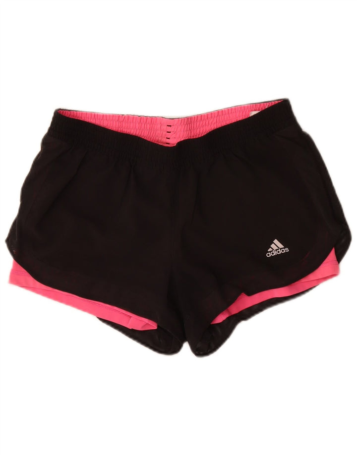 Pantaloni scurți sport Climalite Adidas pentru femei UK 12/14 Poliester mediu negru
