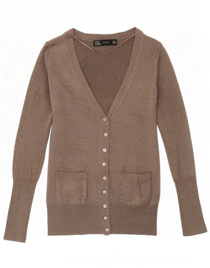 Pulover cardigan pentru femei Zara UK 10 mic, gri, raion