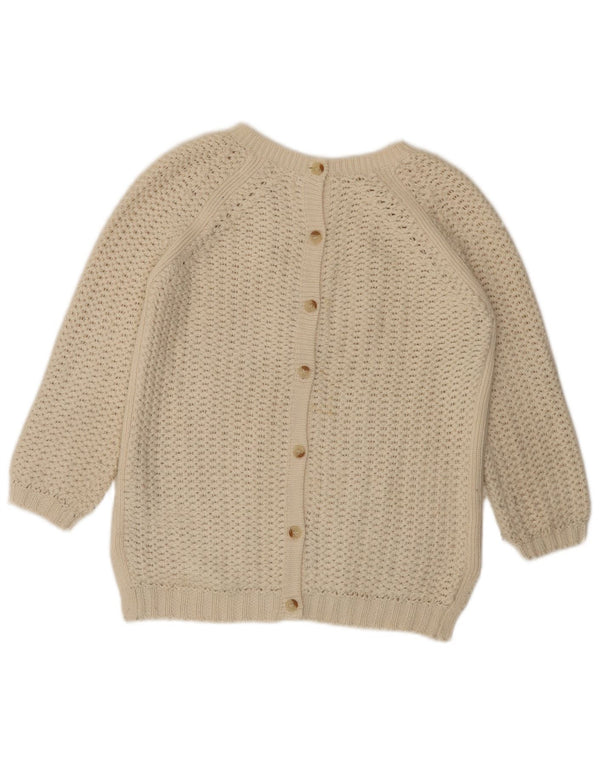 VINTAGE Pulover cardigan cu mâneci 3/4 pentru femei UK 14 Medium Acrilic alb închis