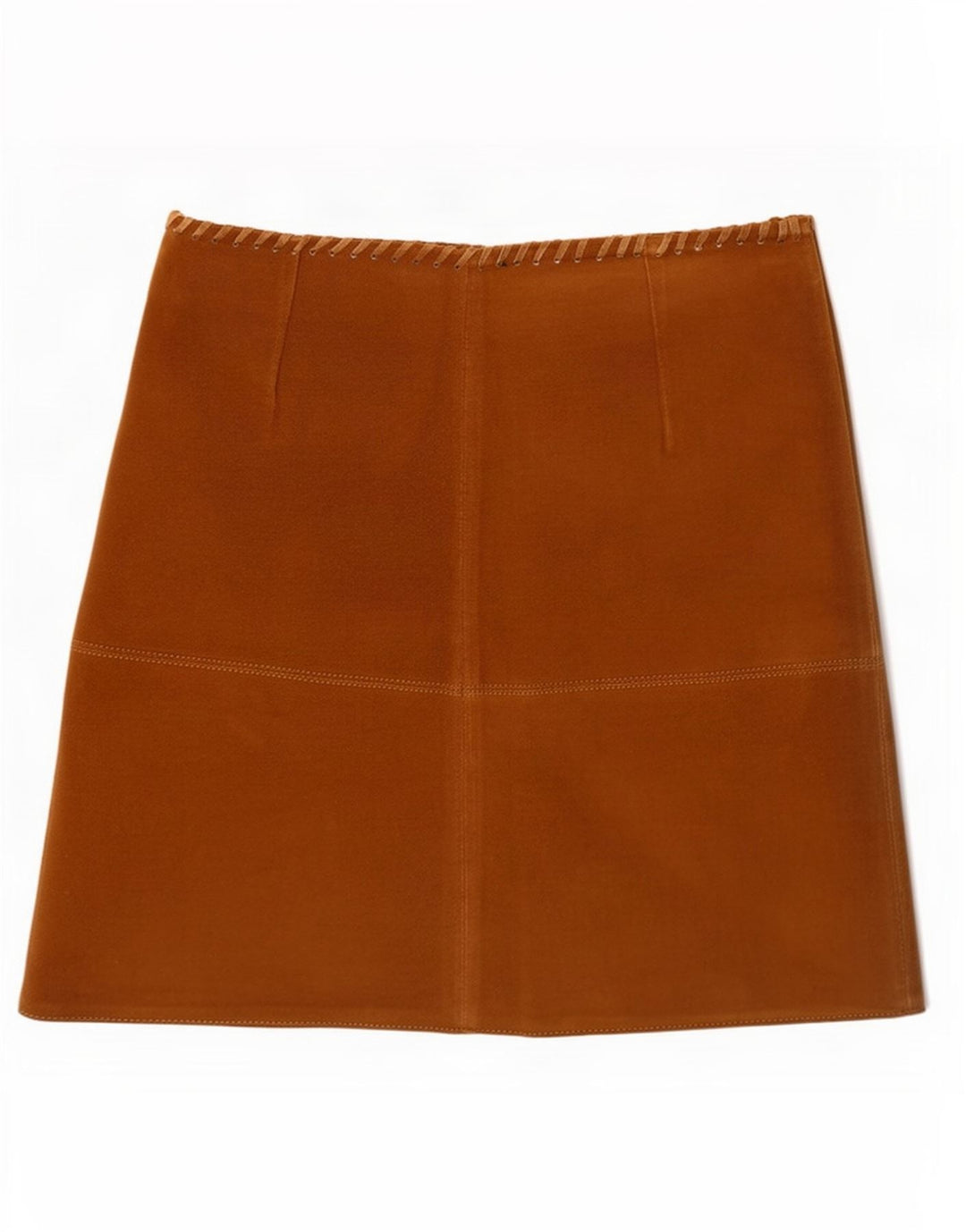 Fusta Mini din piele intoarsa pentru femei Zara Mediu W28 Bej