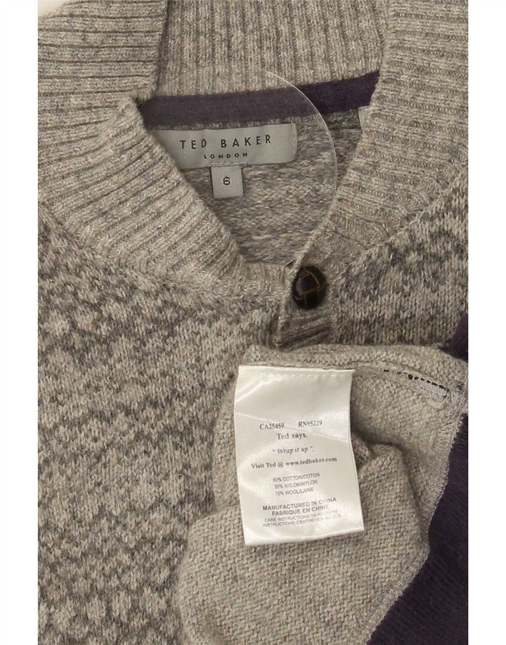 Pulover cu gât țestoasă pentru bărbați Ted Baker Mărimea 6 2XL bumbac gri