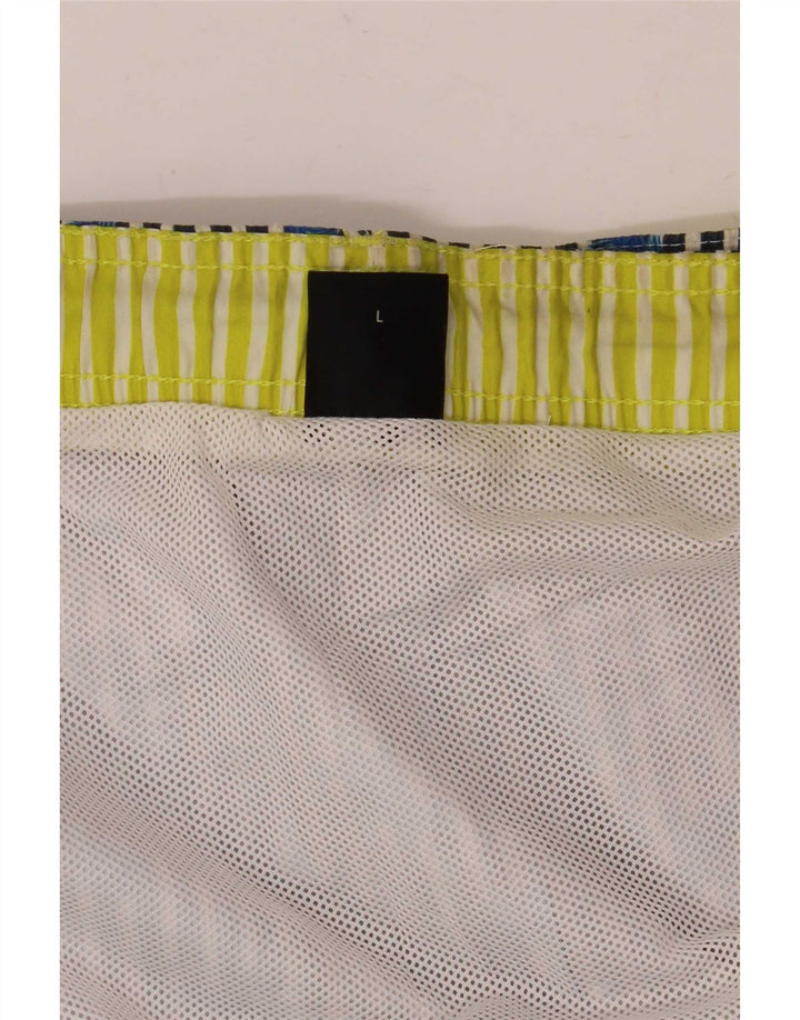 Pantaloni scurți de înot Hugo Boss pentru bărbați, cu dungi mari, albastre