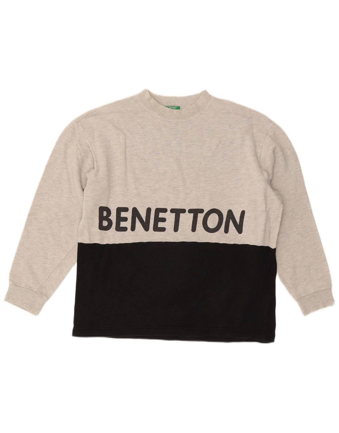 Hanorac grafic pentru bărbați BENETTON Pulover mic, gri, bumbac color bloc