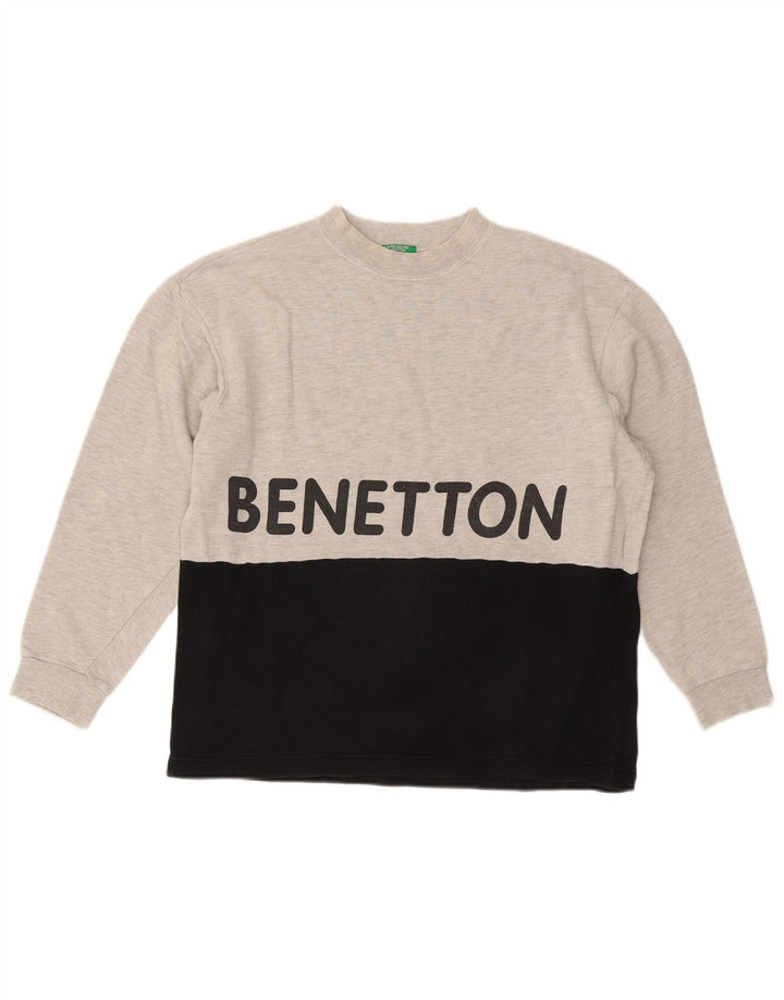 Hanorac grafic pentru bărbați BENETTON Pulover mic, gri, bumbac color bloc