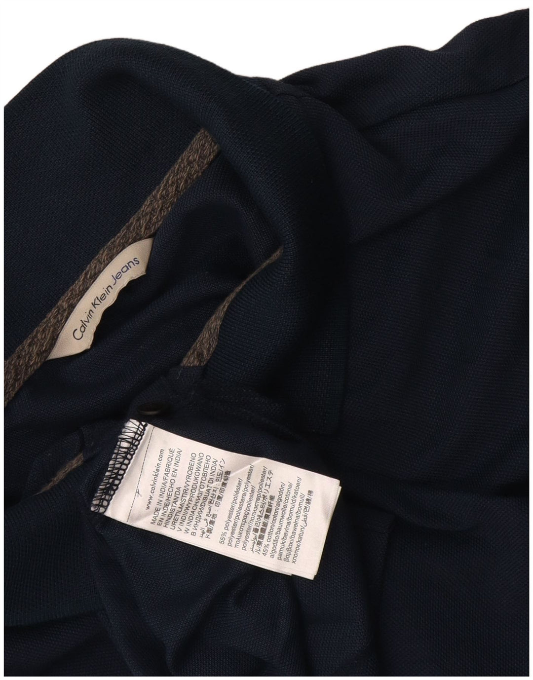 Cămașă polo pentru bărbați Calvin Klein Jeans, bumbac bleumarin mediu