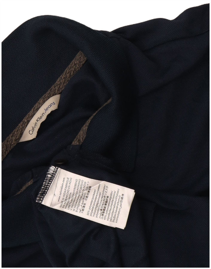 Cămașă polo pentru bărbați Calvin Klein Jeans, bumbac bleumarin mediu