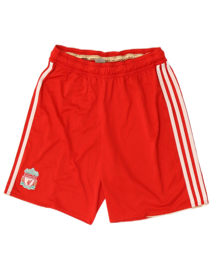 Pantaloni scurți sport Liverpool pentru bărbați Adidas, poliester roșu mediu