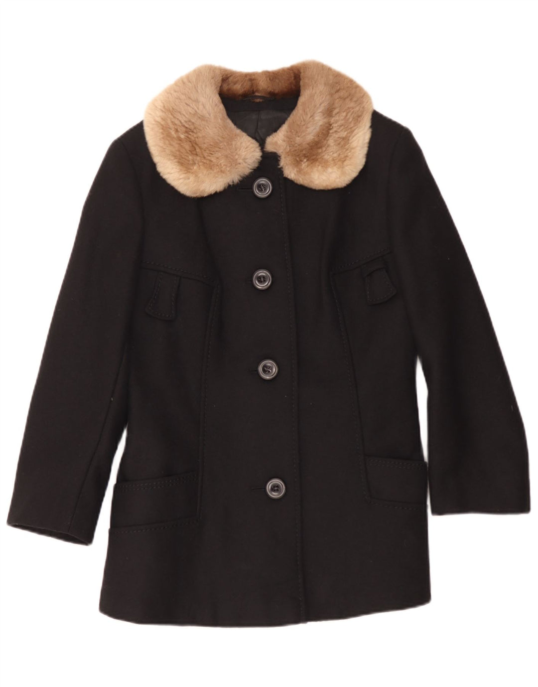 Palton pentru femei Your Sixth Sense UK 10 Small Black Wool