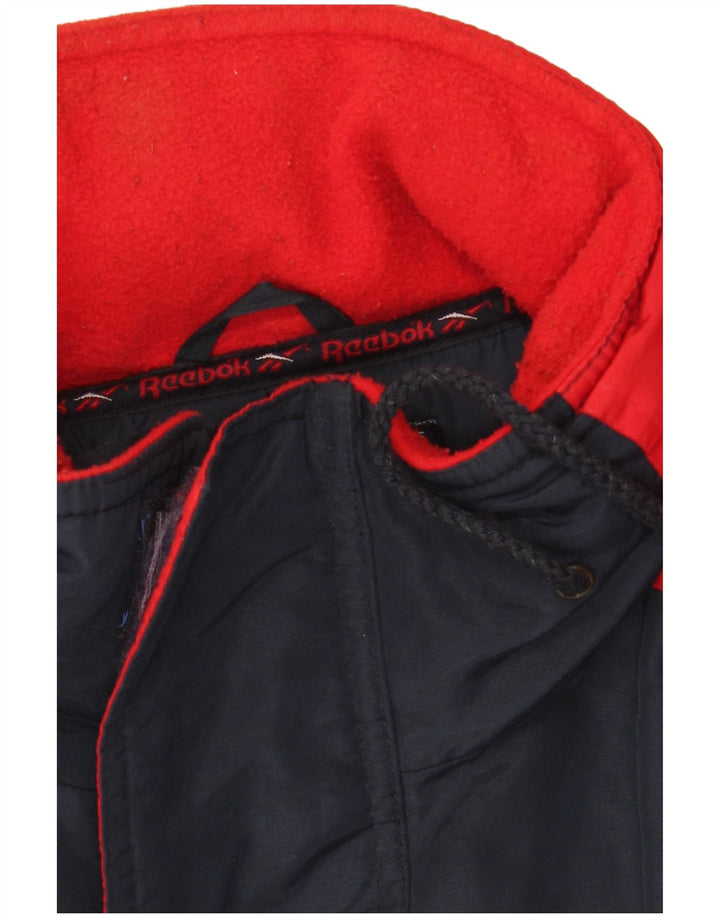 Jachetă de vânt cu glugă pentru bărbați Reebok UK 40, mare, albastru, poliester color bloc