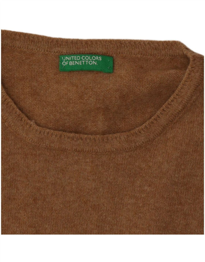 Pulover Benetton pentru bărbați, cu gât crew, maro mediu