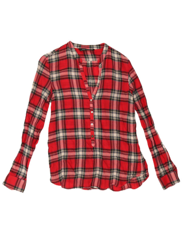 Cămașă Pulover pentru Damă Zara UK 6 XS Bumbac cu check roșu