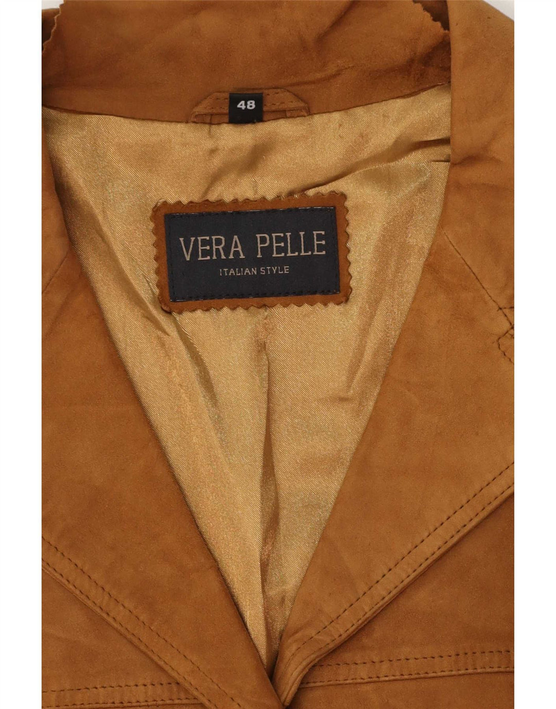 Jachetă vintage de piele intoarsa pentru femei IT 48 XL Bej