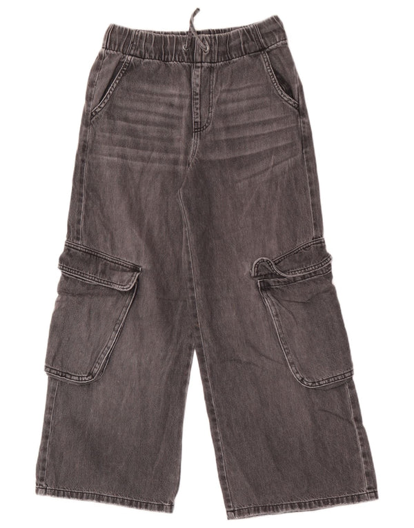 Zara fete blugi cargo cu picioare largi 11-12 ani W26 L25 bumbac gri